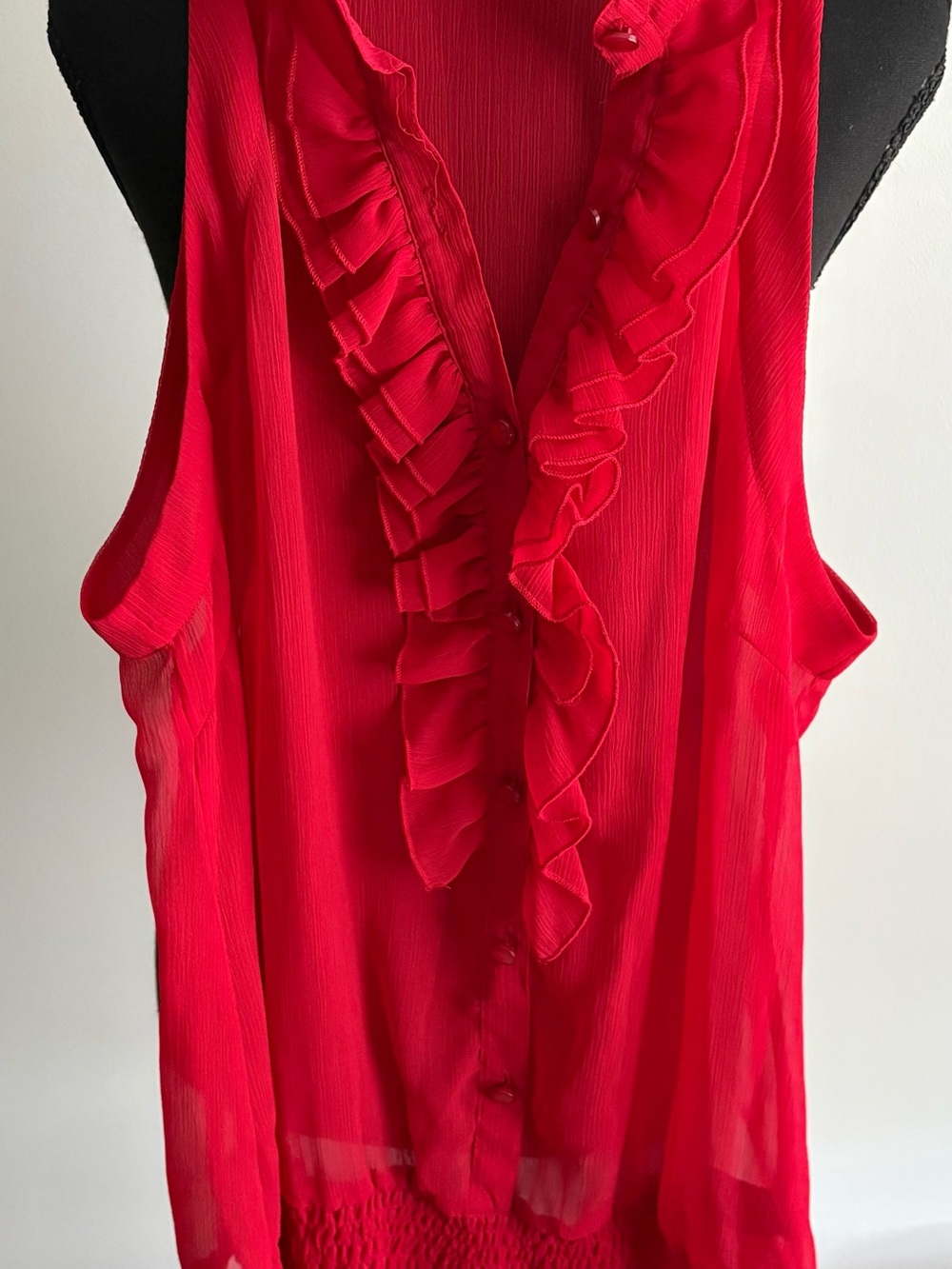 Forever 21 Red Ruffle-Trim Sleeveless Camisole